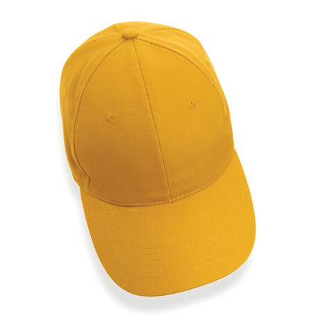 Impact 6 Panel Kappe aus 280gr rCotton mit AWARE™ Tracer gelb bedrucken, Art.-Nr. P453.306