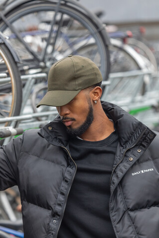 Impact 5 Panel Kappe aus 280gr rCotton mit AWARE™ Tracer grün bedrucken, Art.-Nr. P453.317