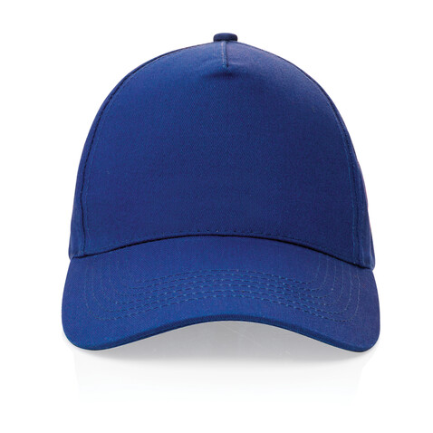 Impact 5 Panel Kappe aus 190gr rCotton mit AWARE™ Tracer blau bedrucken, Art.-Nr. P453.335