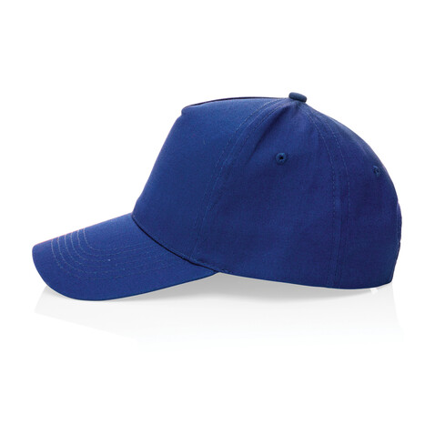 Impact 5 Panel Kappe aus 190gr rCotton mit AWARE™ Tracer blau bedrucken, Art.-Nr. P453.335