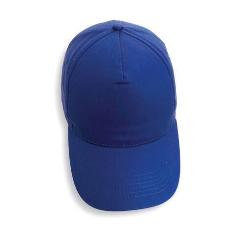 Impact 5 Panel Kappe aus 190gr rCotton mit AWARE™ Tracer blau bedrucken, Art.-Nr. P453.335