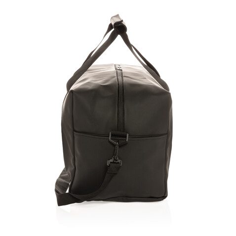 Schicke PU Wochenendtasche schwarz bedrucken, Art.-Nr. P707.061