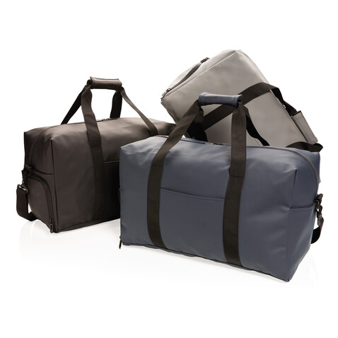 Schicke PU Wochenendtasche schwarz bedrucken, Art.-Nr. P707.061