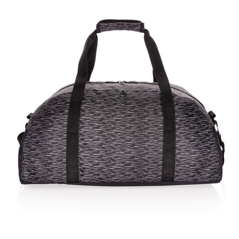 AWARE™ reflektierende RPET Wochenendtasche schwarz bedrucken, Art.-Nr. P707.081