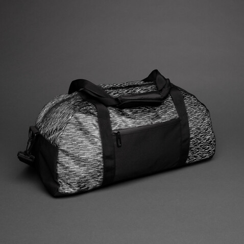 AWARE™ reflektierende RPET Wochenendtasche schwarz bedrucken, Art.-Nr. P707.081