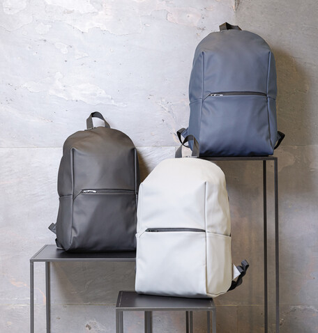 Schicker PU 15.6&quot; Laptop-Rucksack grau bedrucken, Art.-Nr. P762.572