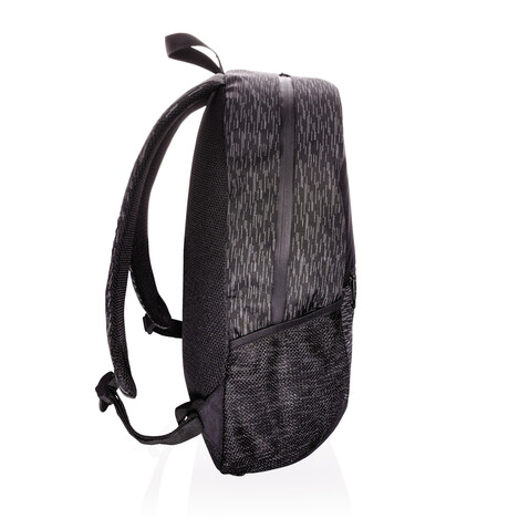Reflektierender RPET Laptop-Rucksack mit AWARE™ Tracer schwarz bedrucken, Art.-Nr. P762.601