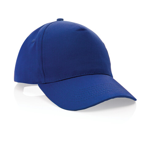 Impact 5 Panel Kappe aus 190gr rCotton mit AWARE™ Tracer blau bedrucken, Art.-Nr. P453.335