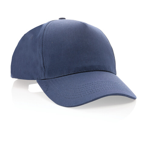 Impact 5 Panel Kappe aus 190gr rCotton mit AWARE™ Tracer navy blau bedrucken, Art.-Nr. P453.339