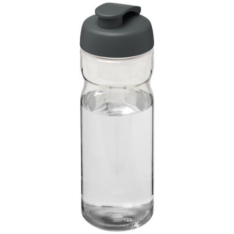 H2O Active® Base 650 ml Sportflasche mit Klappdeckel, transparent, grau bedrucken, Art.-Nr. 21004523 H2O Active® Base 650 ml Sportflasche mit Klappdeckel, transparent, grau bedrucken, Art.-Nr. 21004523