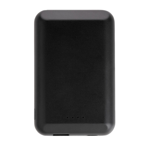 Magnetische 5.000 mAh Wireless Powerbank schwarz bedrucken, Art.-Nr. P322.281