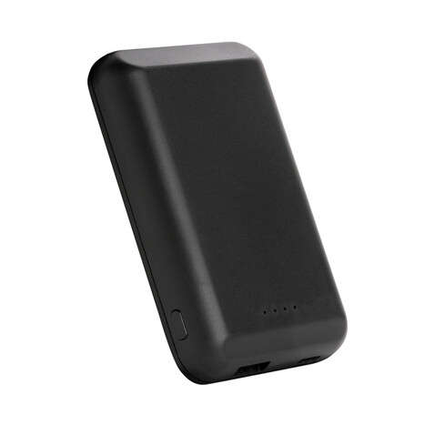 Magnetische 5.000 mAh Wireless Powerbank schwarz bedrucken, Art.-Nr. P322.281