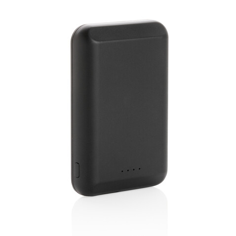 Magnetische 5.000 mAh Wireless Powerbank schwarz bedrucken, Art.-Nr. P322.281