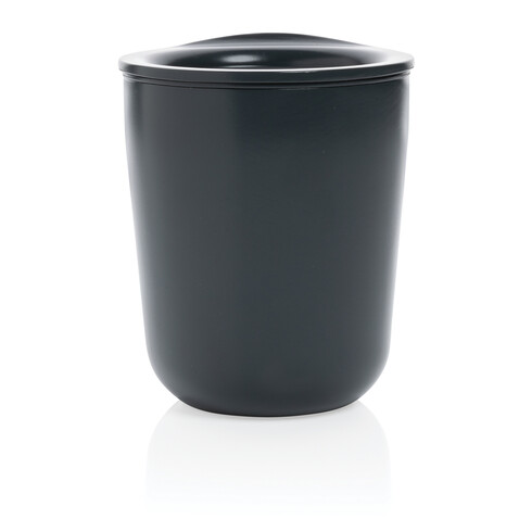 Antimikrobieller Kaffeebecher im klassischen Design grau bedrucken, Art.-Nr. P432.092