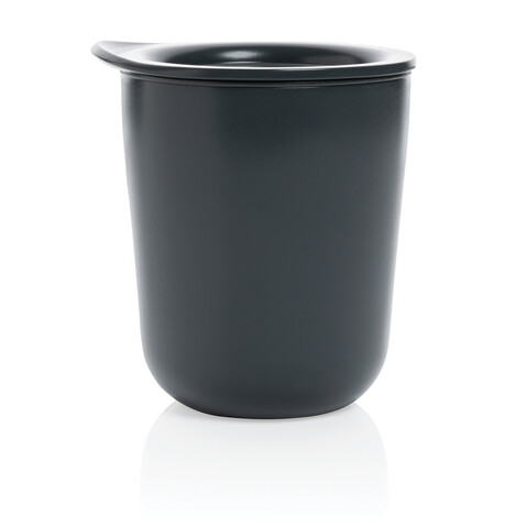 Antimikrobieller Kaffeebecher im klassischen Design grau bedrucken, Art.-Nr. P432.092