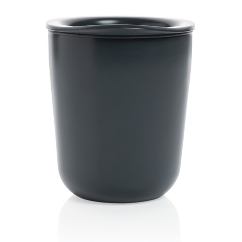 Antimikrobieller Kaffeebecher im klassischen Design grau bedrucken, Art.-Nr. P432.092
