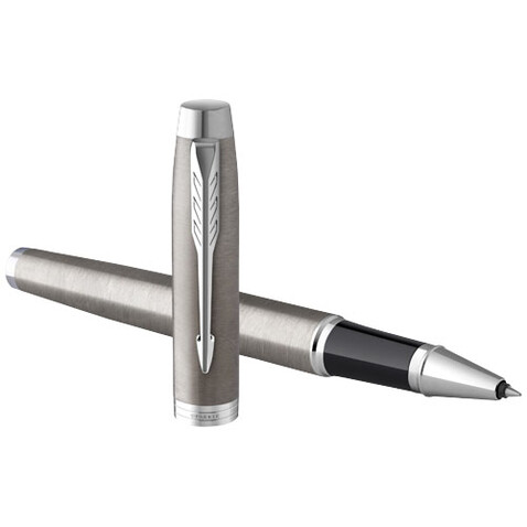 Parker IM Tintenroller (schwarze Mine), silber bedrucken, Art.-Nr. 10775981