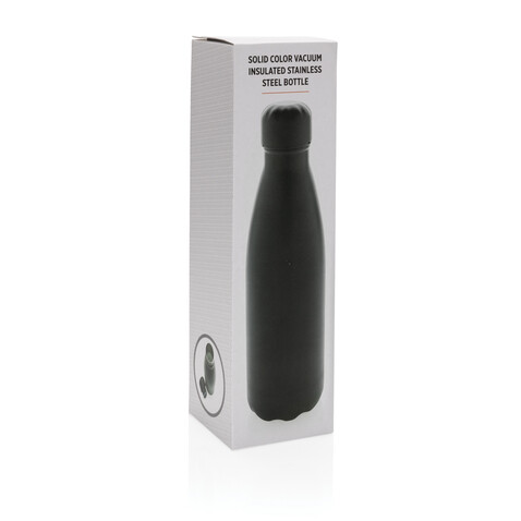 Einfarbige Vakuumisolierte Stainless Steel Flasche schwarz bedrucken, Art.-Nr. P436.461