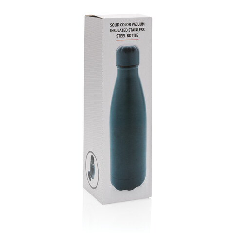 Einfarbige Vakuumisolierte Stainless Steel Flasche blau bedrucken, Art.-Nr. P436.465