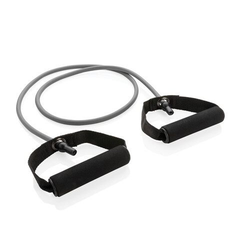 Fitness Resistance-Tube im Etui anthrazit, schwarz bedrucken, Art.-Nr. P320.062