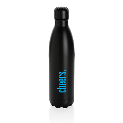 Solid Color Vakuum Stainless-Steel Flasche 750ml schwarz bedrucken, Art.-Nr. P436.931