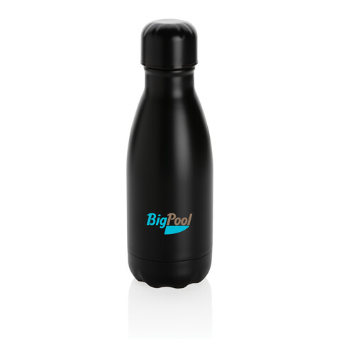 Solid Color Vakuum Stainless-Steel Flasche 260ml schwarz bedrucken, Art.-Nr. P436.961