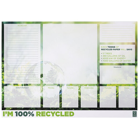 Desk-Mate® A2 recycelter Notizblock, weiss bedrucken, Art.-Nr. 21278011