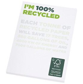 Desk-Mate® A7 recycelter Notizblock, weiss bedrucken, Art.-Nr. 21283011