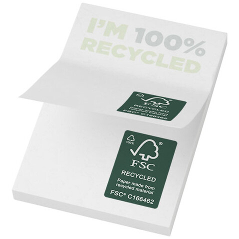Sticky-Mate® recycelte Haftnotizen 50 x 75 mm, weiss bedrucken, Art.-Nr. 21285011