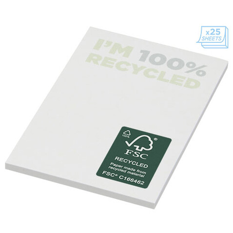 Sticky-Mate® recycelte Haftnotizen 50 x 75 mm, weiss bedrucken, Art.-Nr. 21285011