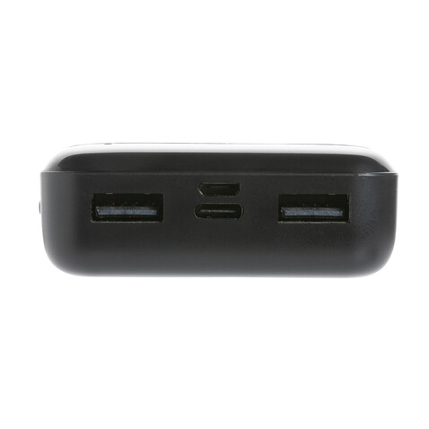 10.000 mAh Powerbank aus RCS Standard recyceltem Kunststoff schwarz bedrucken, Art.-Nr. P322.661