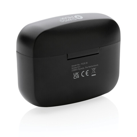 Swiss Peak TWS ANC Earbuds schwarz bedrucken, Art.-Nr. P329.361