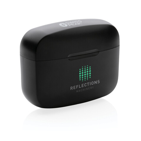 Swiss Peak TWS ANC Earbuds schwarz bedrucken, Art.-Nr. P329.361