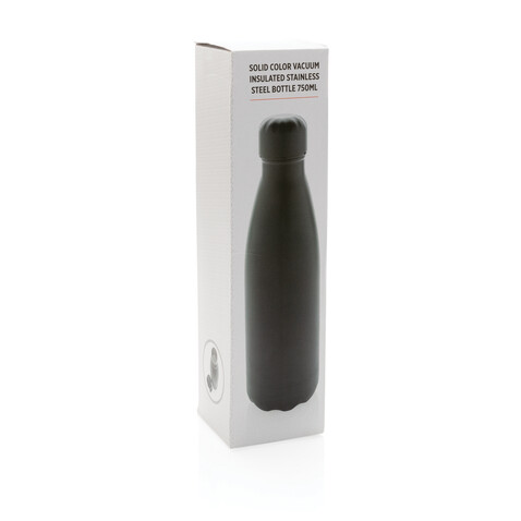 Solid Color Vakuum Stainless-Steel Flasche 750ml schwarz bedrucken, Art.-Nr. P436.931