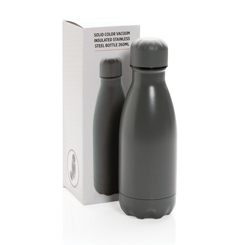 Solid Color Vakuum Stainless-Steel Flasche 260ml grau bedrucken, Art.-Nr. P436.962 Solid Color Vakuum Stainless-Steel Flasche 260ml grau bedrucken, Art.-Nr. P436.962