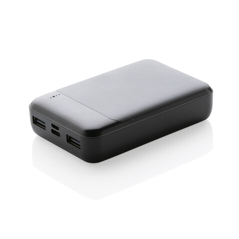 10.000 mAh Powerbank aus RCS Standard recyceltem Kunststoff schwarz bedrucken, Art.-Nr. P322.661