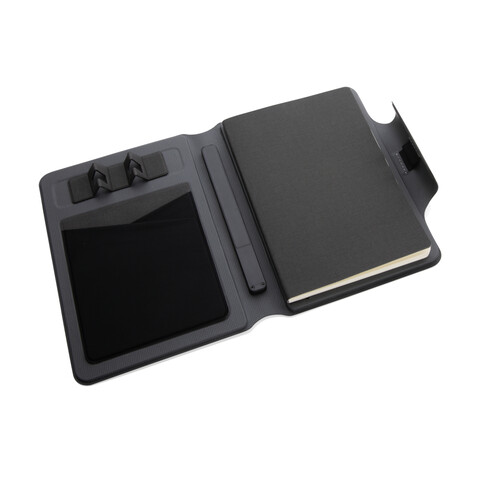 Artic magnetisches 10W Wireless Charging Notizbuch schwarz bedrucken, Art.-Nr. P774.312