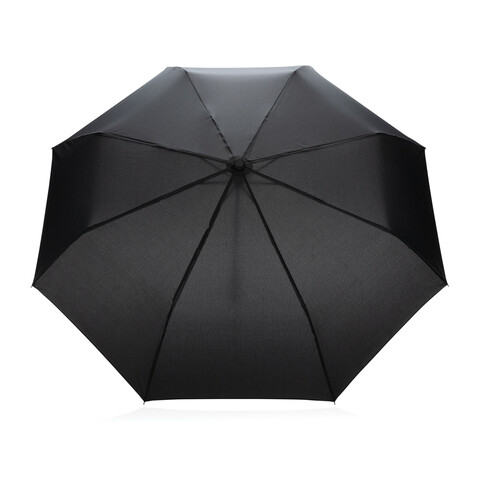 20.5&quot; Impact AWARE™ RPET 190T Pongee Bambus Mini-Schirm schwarz bedrucken, Art.-Nr. P850.571
