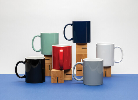 Basic Keramiktasse, 350ml grau bedrucken, Art.-Nr. P434.012