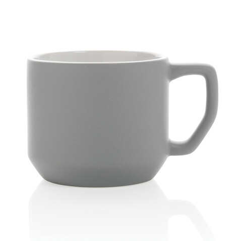 Moderne Keramiktasse, 350ml grau bedrucken, Art.-Nr. P434.042