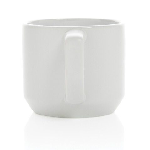 Moderne Keramiktasse, 350ml weiß, weiß bedrucken, Art.-Nr. P434.043