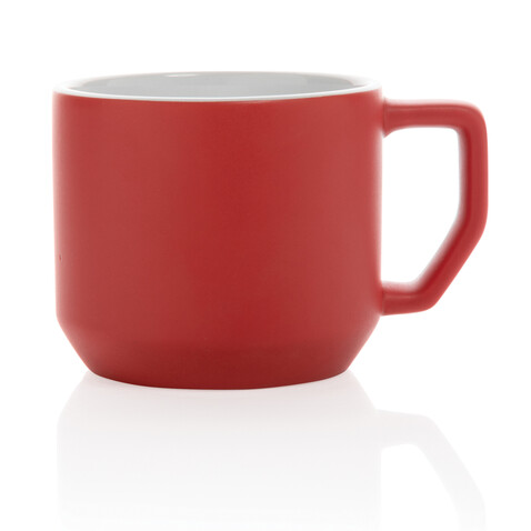 Moderne Keramiktasse, 350ml rot bedrucken, Art.-Nr. P434.044
