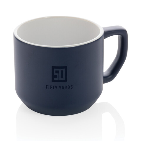 Moderne Keramiktasse, 350ml navy blau bedrucken, Art.-Nr. P434.045