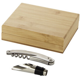 Merlou 2-teiliges Weinset, natur, silber bedrucken, Art.-Nr. 11314806