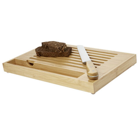 Pao Bambus-Schneidebrett mit Messer, natur, silber bedrucken, Art.-Nr. 11315306