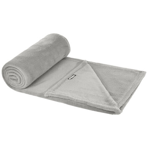 Lily GRS zertifizierte, RPET Decke aus Coral Fleece, grau bedrucken, Art.-Nr. 11319182