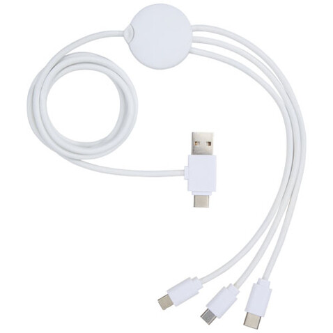 Pure 5-in-1-Ladekabel, antimikrobiell, weiss bedrucken, Art.-Nr. 12418401