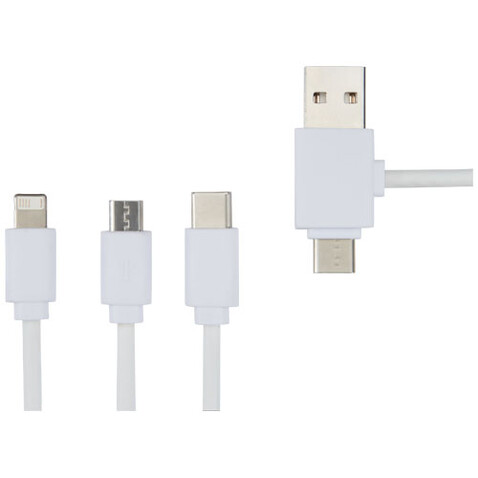 Pure 5-in-1-Ladekabel, antimikrobiell, weiss bedrucken, Art.-Nr. 12418401