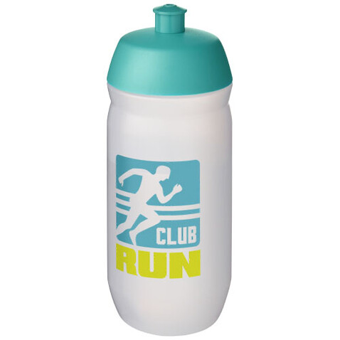HydroFlex™ Clear 500 ml Squeezy Sportflasche, aquablau, klar mattiert bedrucken, Art.-Nr. 21044051