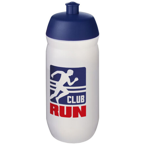 HydroFlex™ Clear 500 ml Squeezy Sportflasche, blau, klar mattiert bedrucken, Art.-Nr. 21044052